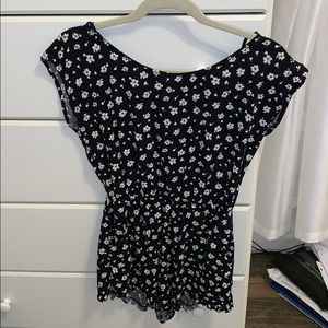 Papaya floral romper